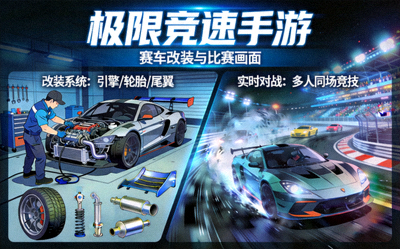 极限竞速手游详细介绍配图 - 赛车改装与比赛画面