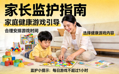 家长监护指南公告配图 - 家庭健康游戏引导