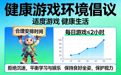 健康游戏环境倡议详细公告配图 - 适度游戏宣传