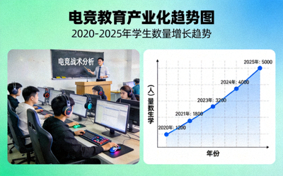 电竞教育产业化趋势图 - 电竞专业学生在教室学习
