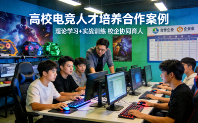高校电竞人才培养合作案例配图 - 学生在电竞教室学习