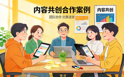 内容共创合作案例配图 - 团队进行内容创作讨论