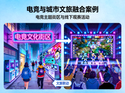 电竞与城市文旅融合案例 - 电竞主题街区与线下观赛活动