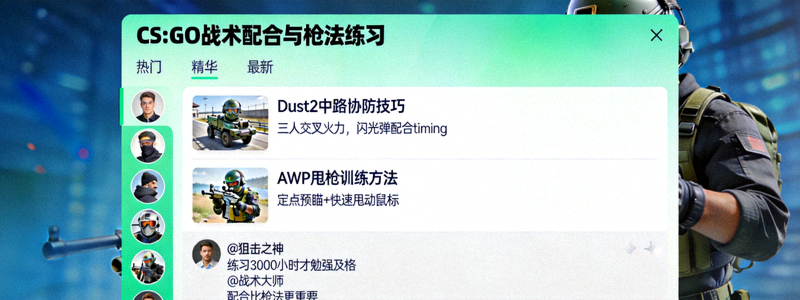CS:GO玩家社区讨论区截图 - 战术配合与枪法练习