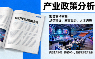政策文件与电竞场馆照片 - 产业政策分析