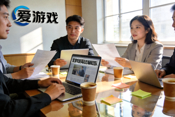 爱游戏新闻动态编辑团队工作场景 - 团队成员正在讨论新闻内容