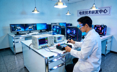 电竞技术研发实验室 - 工作人员正在测试新设备