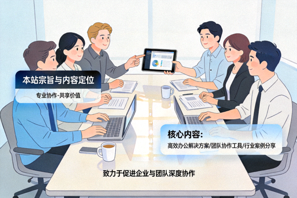 关于本站宗旨与内容定位说明配图 - 现代办公环境中的团队协作