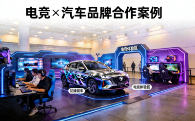 电竞与汽车品牌合作案例 - 赛事现场品牌展车与体验区