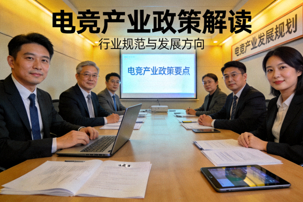 电竞产业政策解读新闻报道配图 - 现代化会议与政策讨论场景