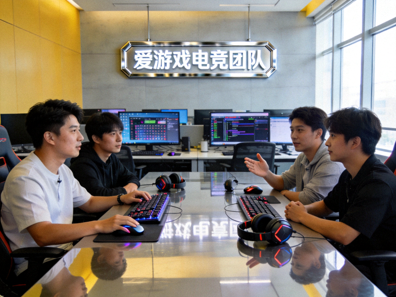 爱游戏电竞团队工作场景 - 现代化办公环境与合作讨论