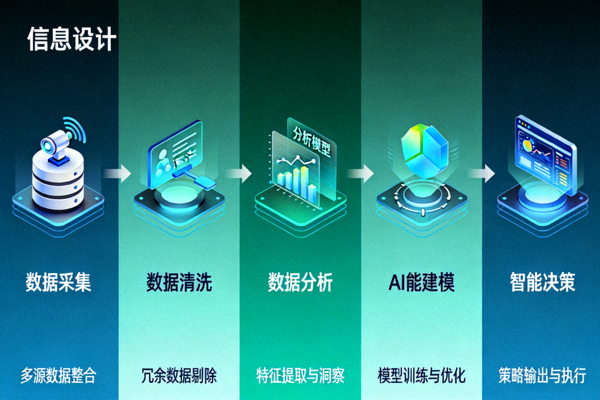 AI与大数据技术应用示意图 - 数据分析与智能决策流程