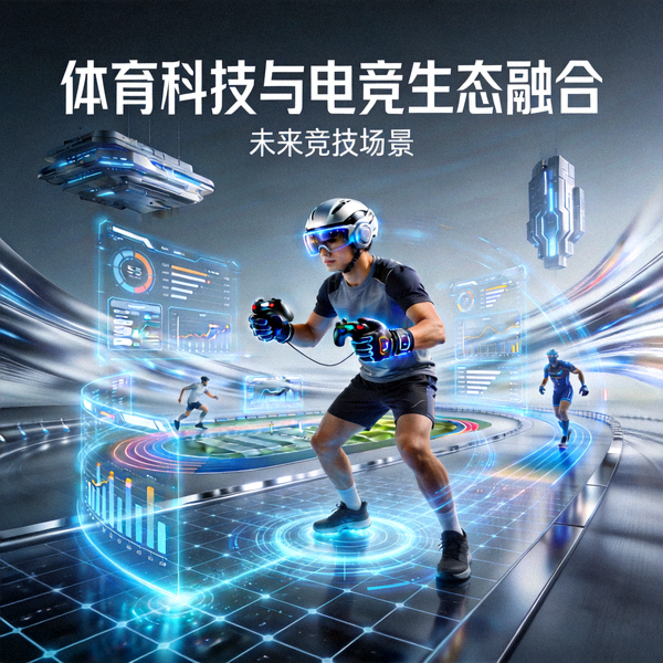 体育科技与电竞生态融合概念图 - 未来科技感体育竞技场景
