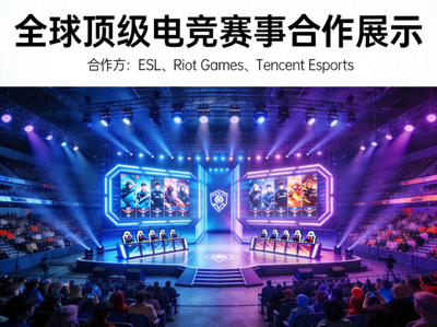 全球顶级电竞赛事合作展示图一 - 国际大型电竞比赛舞台