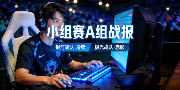 A组小组赛战报配图 - 战队选手专注比赛画面
