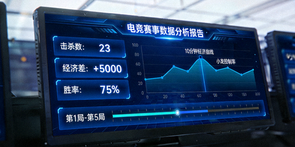 赛事数据分析报告配图 - 电竞数据统计屏幕
