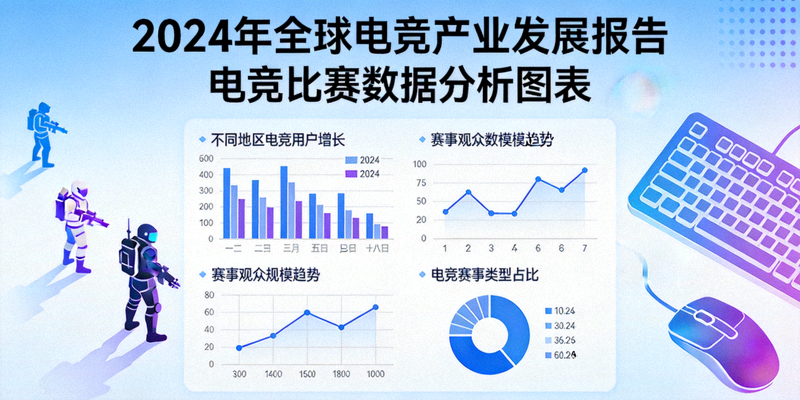 2024年全球电竞产业发展报告封面 - 电竞比赛数据分析图表