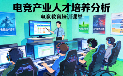 电竞产业人才培养分析配图 - 电竞教育培训课堂场景