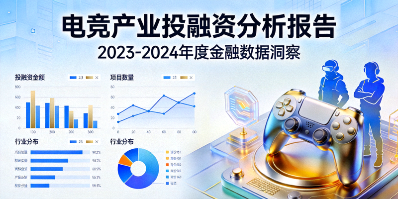 电竞产业投融资分析报告封面 - 金融数据分析图表