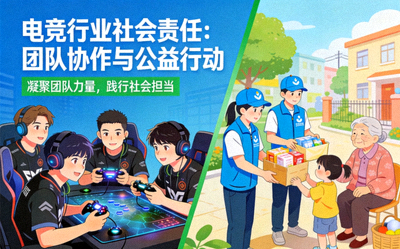 电竞行业社会责任报告配图 - 团队协作与公益活动