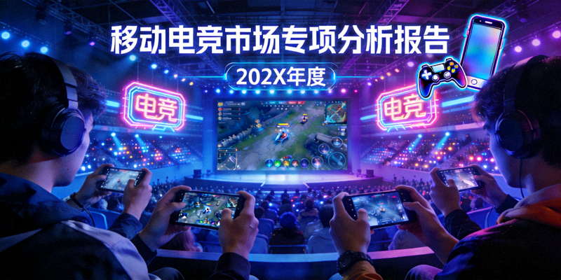 移动电竞市场专项分析报告封面 - 手机游戏电竞比赛现场