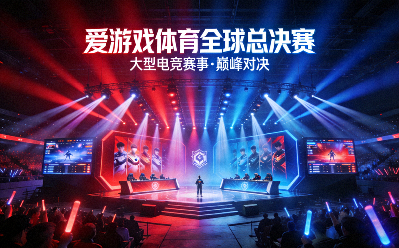 爱游戏体育全球总决赛宣传图 - 大型电竞赛事舞台灯光现场