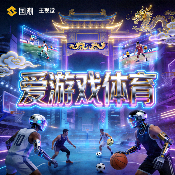 爱游戏体育赛博国潮风格主视觉图 - 未来科技感体育竞技场景