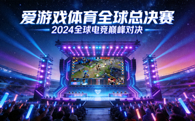爱游戏体育全球总决赛宣传图 - 大型电竞赛事舞台与观众席