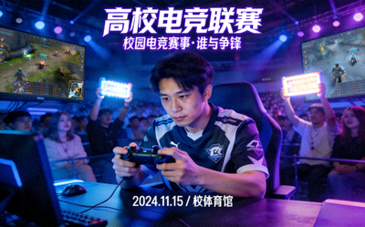 高校联赛宣传图 - 校园电竞赛事中选手操作手柄画面