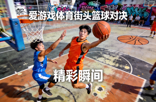 爱游戏体育街头篮球对决精彩瞬间 - 球员腾空上篮的激烈对抗画面
