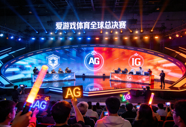 爱游戏体育全球总决赛现场画面 - 霓虹灯光下的电竞赛事舞台与观众席