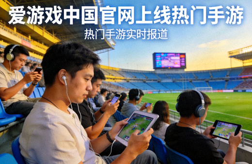 爱游戏中国官网上线热门手游报道配图 - 体育场看台与移动设备使用场景