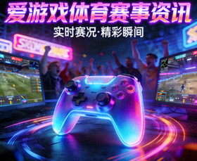 爱游戏体育赛事资讯配图 - 霓虹灯下的游戏手柄与竞技氛围
