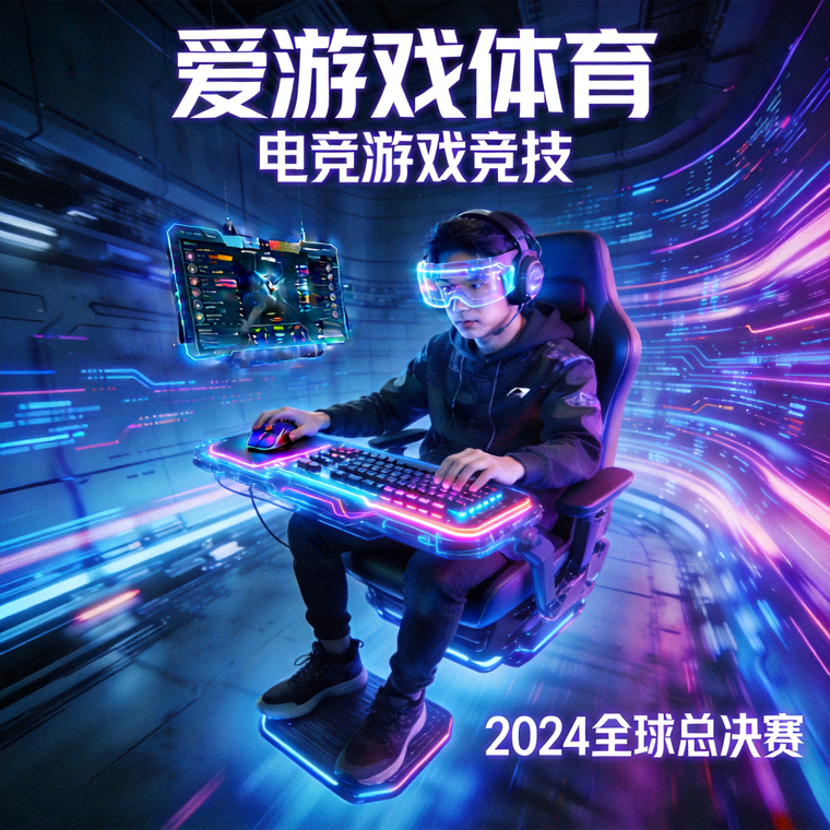 爱游戏体育赛博风格主视觉 - 电竞游戏竞技场景画面