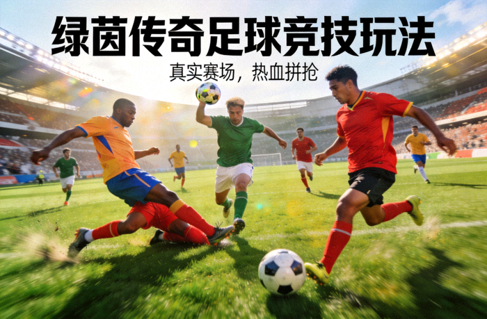 绿茵传奇足球竞技玩法配图 - 足球赛场激烈拼抢