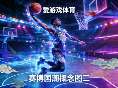 爱游戏体育赛博国潮世界观概念图二 - 篮球比赛中的扣篮瞬间