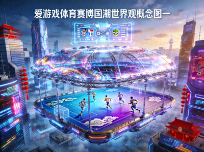 爱游戏体育赛博国潮世界观概念图一 - 未来都市足球场