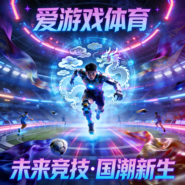 爱游戏体育赛博国潮风格主视觉图 - 未来科技感体育竞技场景