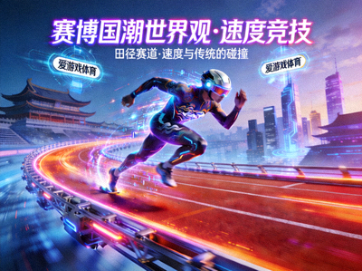 爱游戏体育赛博国潮世界观概念图三 - 田径赛道上的速度竞技